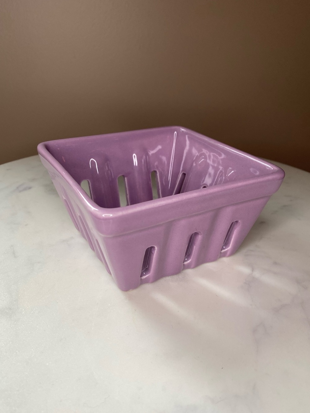 Lavender Ceramic Berry Basket
